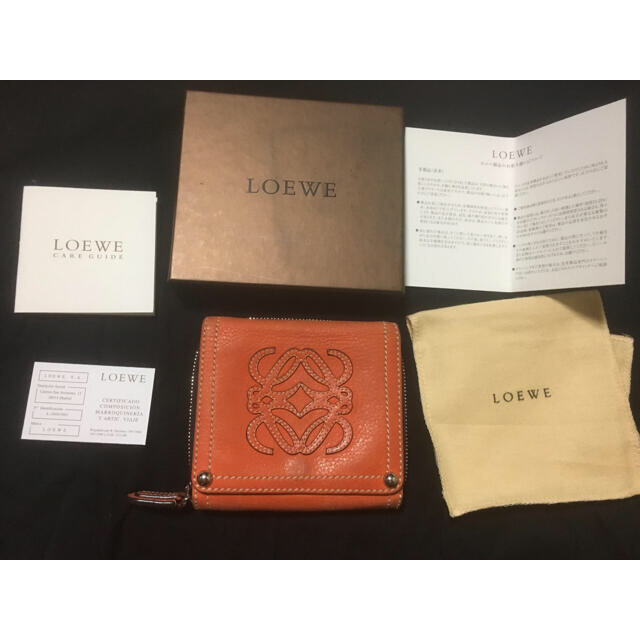 LOEWE(ロエベ)のロエベ   ラウンドジップ折りたたみ財布　LOEWE アナグラム　付属品　美中 メンズのファッション小物(折り財布)の商品写真