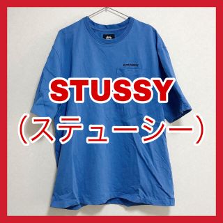 ステューシー(STUSSY)の【60％OFF♪︎数回着用のみ】ステューシー　Tシャツ　ブルー　Lサイズ(Tシャツ/カットソー(半袖/袖なし))