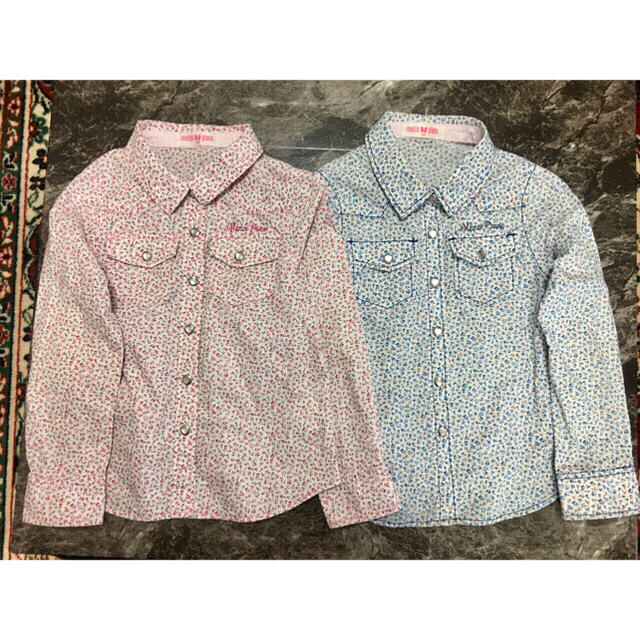 メゾピアノ　花柄シャツ　☆  2枚セット キッズ/ベビー/マタニティのキッズ服女の子用(90cm~)(その他)の商品写真