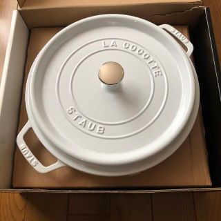 ストウブ(STAUB)のstaub シャローホワイト　26cm(鍋/フライパン)