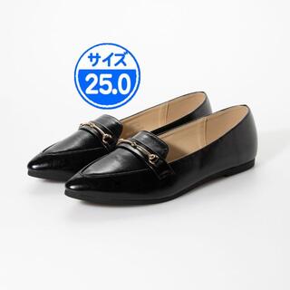 【新品 未使用】パンプス 25.0cm ブラック スムース 黒 20442(ハイヒール/パンプス)