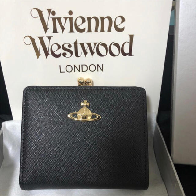 ヴィヴィアン 財布 二つ折り財布 vivienne westwood がま口 黒