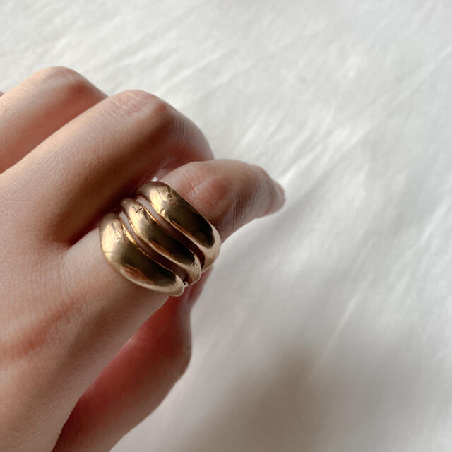 flower(フラワー)の୨୧ Vintage rétro Gold Unique Ring レディースのアクセサリー(リング(指輪))の商品写真