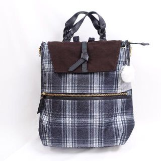 ☆極美品☆カナナプロジェクト 2wayバッグ リュック チャーム チェック 黒