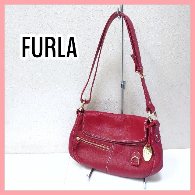 【超美品】FURLA フルラ　ショルダーバッグ　レッド