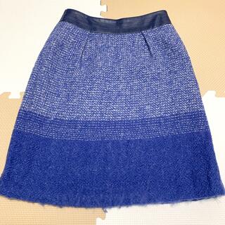 リフレクト(ReFLEcT)のReflectのブルーの冬素材膝丈スカート(ひざ丈スカート)