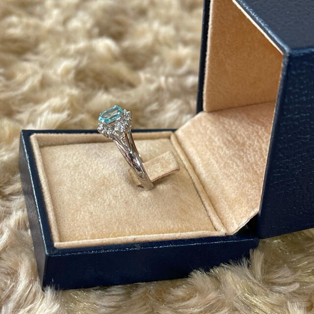 綺麗❤️ Pt900 アパタイト　ダイヤモンド　リング レディースのアクセサリー(リング(指輪))の商品写真
