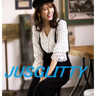 ジャスグリッティー(JUSGLITTY)のsasmai様ご専用 JUSGLITTY ブラウス ドット レース(シャツ/ブラウス(長袖/七分))