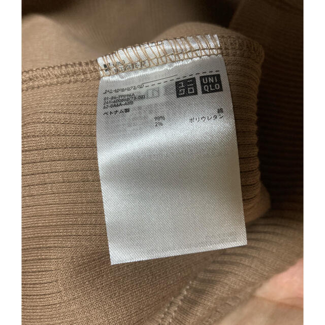 UNIQLO(ユニクロ)の【UNIQLO】リブバレエネックT(7分袖)Lサイズ レディースのトップス(Tシャツ(長袖/七分))の商品写真