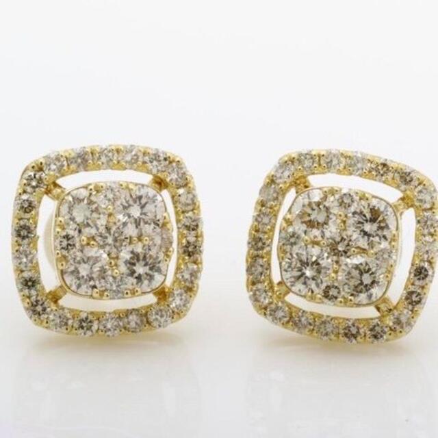 ★極美品★ダイヤモンドピアス K18YG D1.2ct（D0.6ct×2）