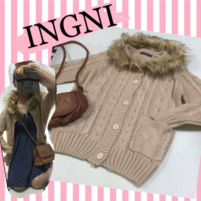 INGNI(イング)のsatominnie様専用 美品 INGNI ケーブルニットカーデ レディースのジャケット/アウター(ニットコート)の商品写真