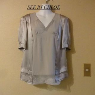 シーバイクロエ(SEE BY CHLOE)のSEE BY CHLOEシーバイクロエ♡シルク100％シャンパンゴールドレースブ(シャツ/ブラウス(半袖/袖なし))