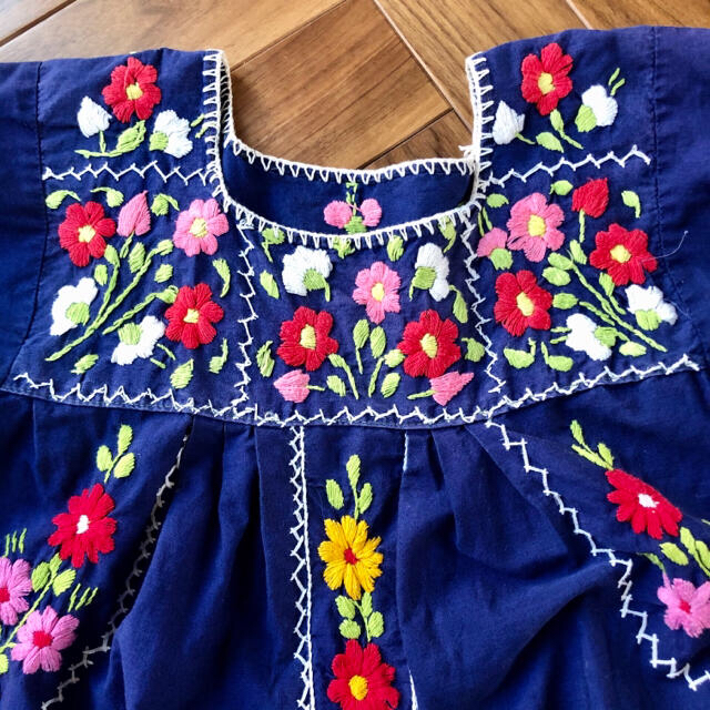 THE SHIZONE　手刺繍　メキシカンワンピース　刺繍ワンピース