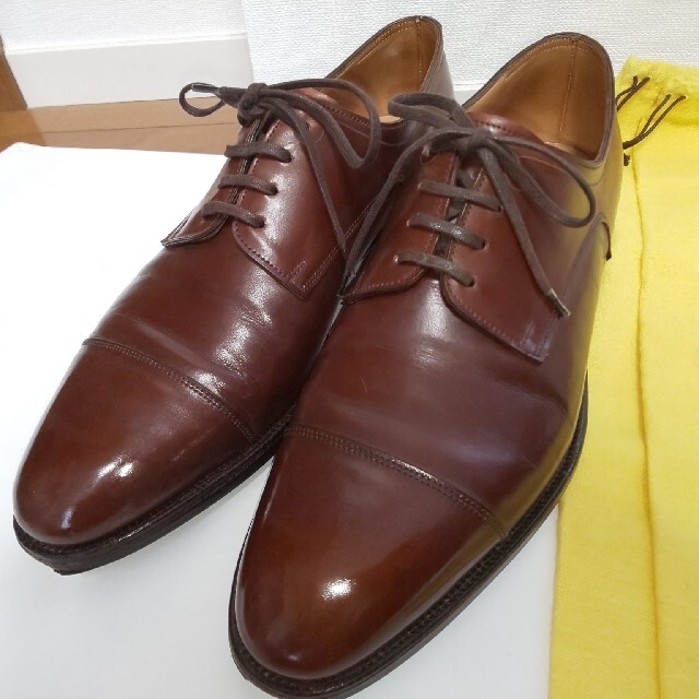 外羽根ストレートチップラスト最終値下 ジョンロブ JOHN LOBB LANGLEY ラングレー 茶色 7E