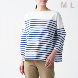 ムジルシリョウヒン(MUJI (無印良品))の太番手天竺編みドロップショルダーＴシャツ（七分袖）(Tシャツ(長袖/七分))