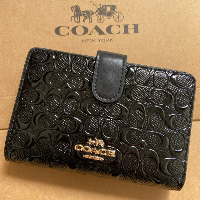 13cm高さ新品 コーチ COACH 折り財布 ブラック F25937 【値下げ】