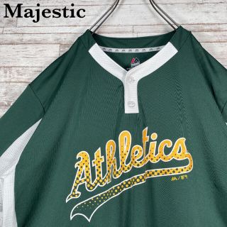 マジェスティック(Majestic)の【古着】マジェスティック MLB アスレティックス ビッグプリント Tシャツ(Tシャツ/カットソー(半袖/袖なし))