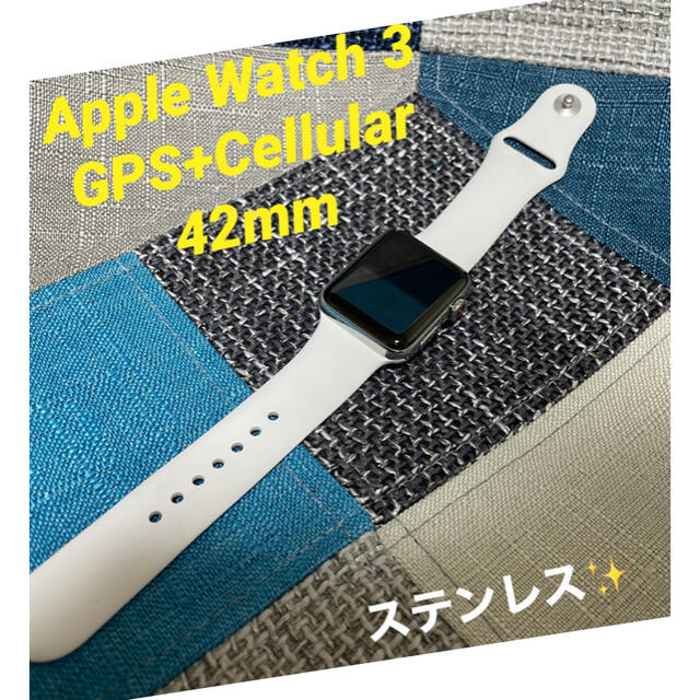 Apple Watch 3 GPS+Cellular 42mm ✨ステンレス✨