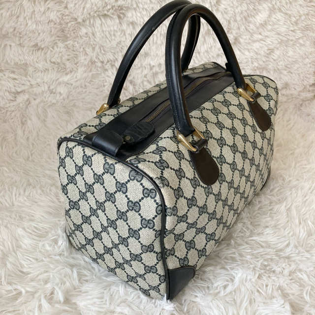 GUCCI レザー PVC GG ミニボストン ハンドバッグ GUCCI レザー PVC GG ミニボストン ハンドバッグ