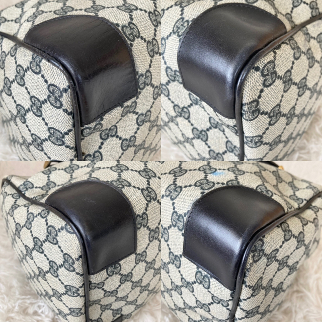 GUCCI レザー PVC GG ミニボストン ハンドバッグ GUCCI レザー PVC GG ミニボストン ハンドバッグ