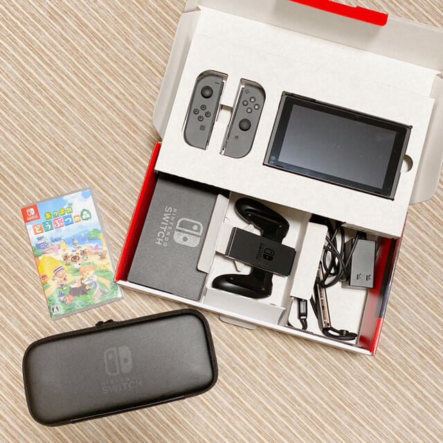 【あつ森/専用ケース付き】Nintendo Switch Joy-Conグレー