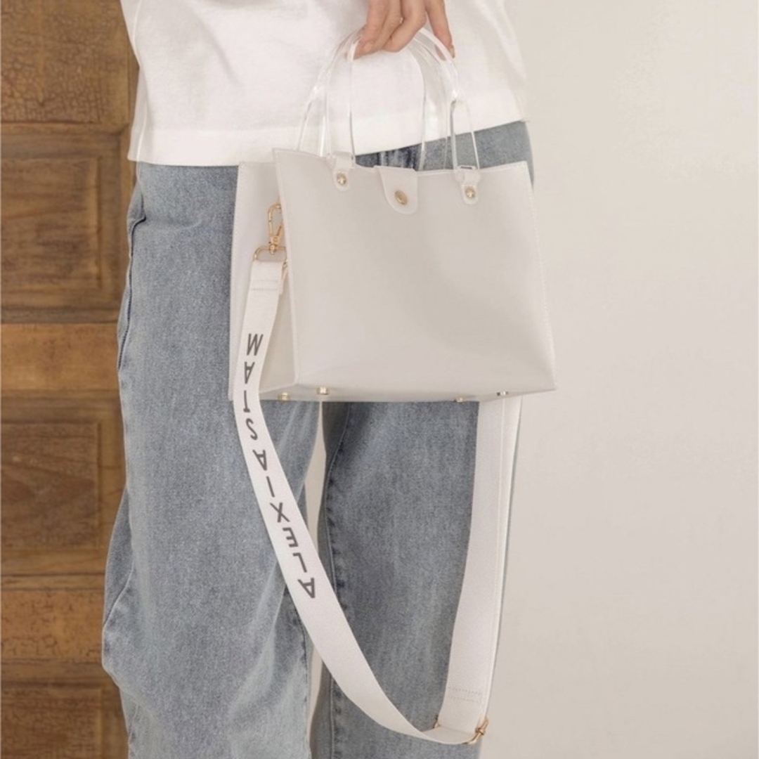 アリシアスタン ショルダー バッグ White Clear Handle Bag