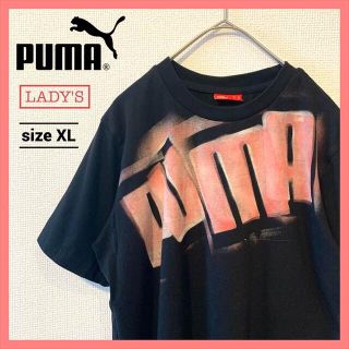 プーマ(PUMA)の90s 古着 プーマ Tシャツ レディース ビッグロゴ デカロゴ 黒 XL(Tシャツ(半袖/袖なし))