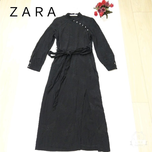 Zara ザラ Zara チャイナドレス風 ワンピース 長袖 ロング ゼブラ の通販 By ラスカル S Shop ザラならラクマ