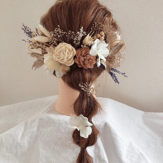 結婚式　ブライダル　ウエディング　成人式　髪飾り　ドライフラワー　8(ヘッドドレス/ドレス)
