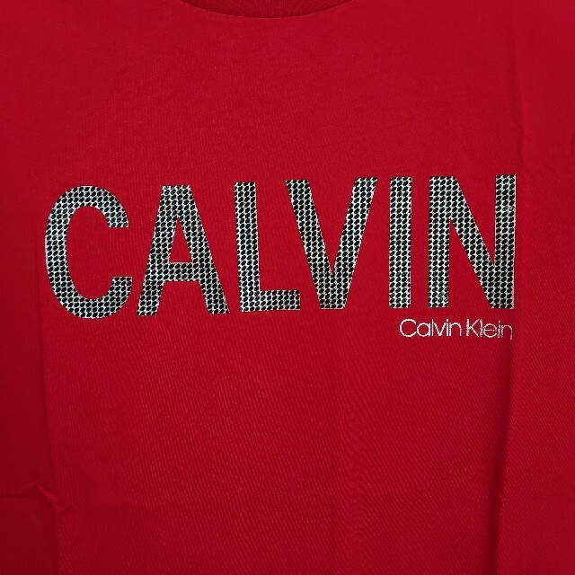 Calvin Klein(カルバンクライン)の【S】カルバンクライン/半袖Tシャツ/メタリックロゴプリント/赤 メンズのトップス(Tシャツ/カットソー(半袖/袖なし))の商品写真