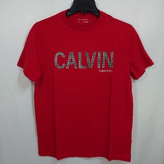 カルバンクライン(Calvin Klein)の【S】カルバンクライン/半袖Tシャツ/メタリックロゴプリント/赤(Tシャツ/カットソー(半袖/袖なし))