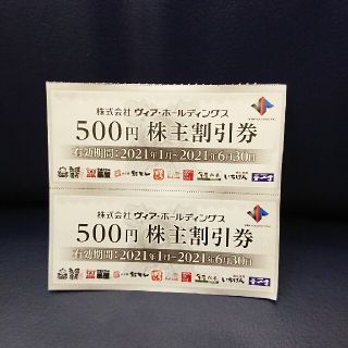 ヴィアホールディングス 株主優待 1000円分(レストラン/食事券)