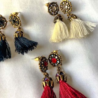 ロキエ(Lochie)の୨୧ Vintage rétro Beads Tassel Pierce(ピアス)