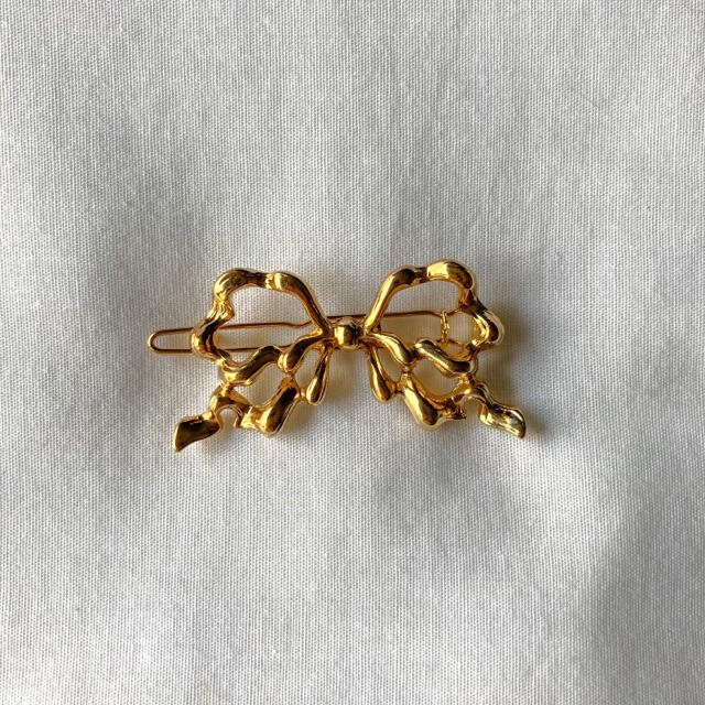 flower(フラワー)の୨୧ Vintage rétro gold ribbon hairclip レディースのヘアアクセサリー(ヘアピン)の商品写真