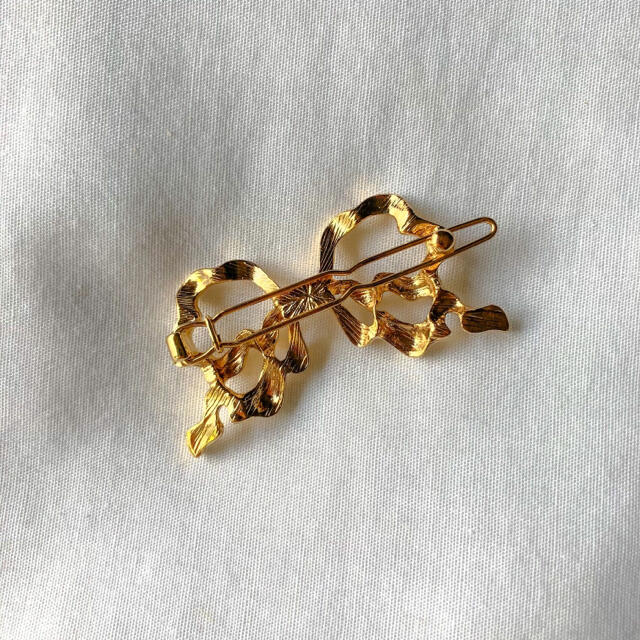 flower(フラワー)の୨୧ Vintage rétro gold ribbon hairclip レディースのヘアアクセサリー(ヘアピン)の商品写真