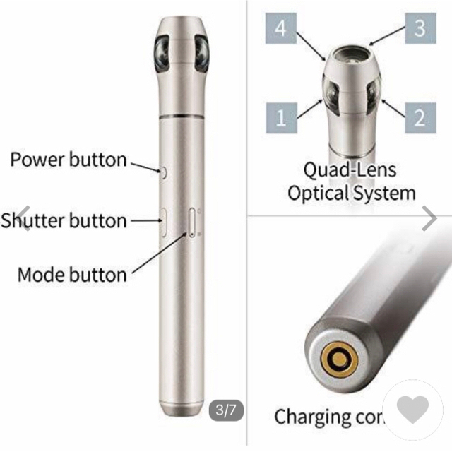 RICOH(リコー)のvecnos IQUI ペン型超スリム 360度カメラ　RICOH発 スマホ/家電/カメラのカメラ(その他)の商品写真