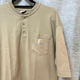 カーハート(carhartt)のCarhartt カーハート ヘンリーポケットTシャツ カーキ 古着(Tシャツ/カットソー(半袖/袖なし))