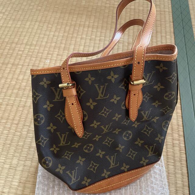 LOUIS VUITTON(ルイヴィトン)のLOUIS VUITTON バケットPM モノグラム  レザー ブラウン レディースのバッグ(ハンドバッグ)の商品写真