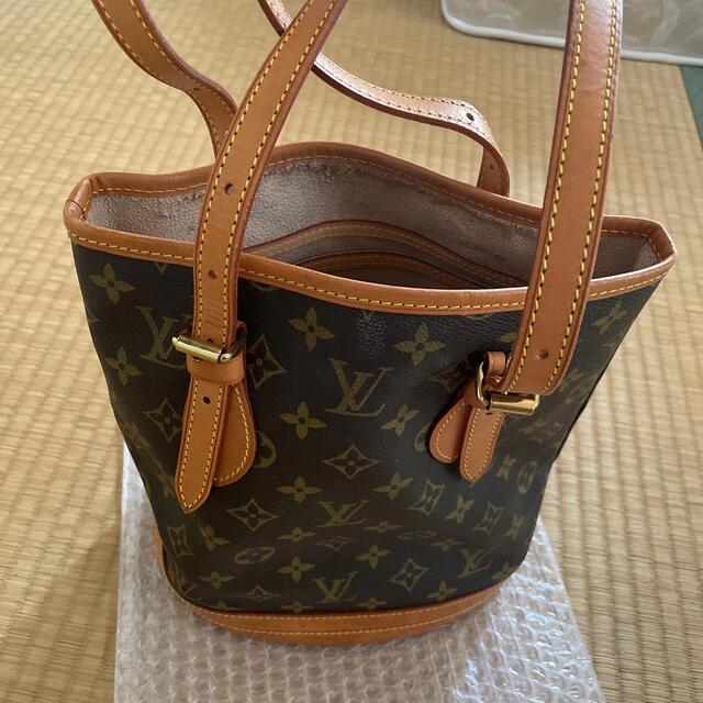 LOUIS VUITTON(ルイヴィトン)のLOUIS VUITTON バケットPM モノグラム  レザー ブラウン レディースのバッグ(ハンドバッグ)の商品写真