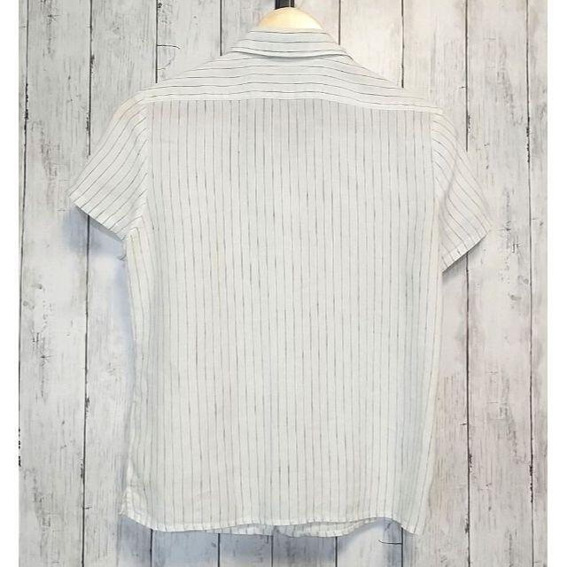 MUJI (無印良品)(ムジルシリョウヒン)の無印良品 レディースシャツ ストライプシャツ リネンシャツ レディースのトップス(シャツ/ブラウス(半袖/袖なし))の商品写真