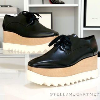 ステラマッカートニー(Stella McCartney)の2426 未使用 ステラマッカートニー エリス レザー 厚底 シューズ 黒(スニーカー)