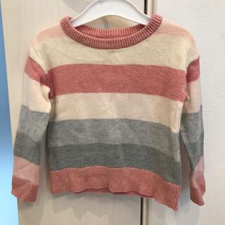 ギャップ(GAP)のGAP ピンク系ボーダー　カットソー　ニット　90 女の子(Tシャツ/カットソー)