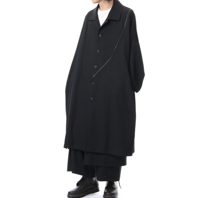 B Yohji Yamamoto Bias Fastener Long Coat