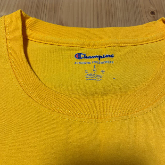 Champion(チャンピオン)のチャンピオン　半袖Tシャツ　サイズL イエロー メンズのトップス(Tシャツ/カットソー(半袖/袖なし))の商品写真