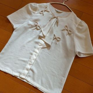 サンタモニカ(Santa Monica)の古着屋 vintage DANA PARIS リボン フリル ブラウス(シャツ/ブラウス(半袖/袖なし))