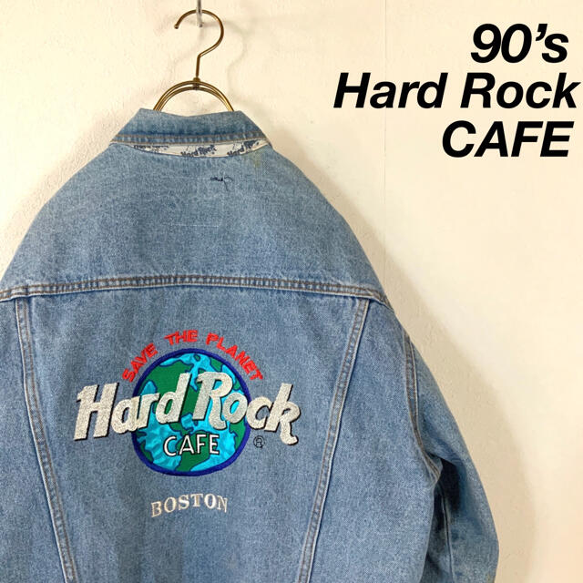 希少 90‘s Hard Rock CAFE ビッグ刺繍 デニムジャケットのサムネイル