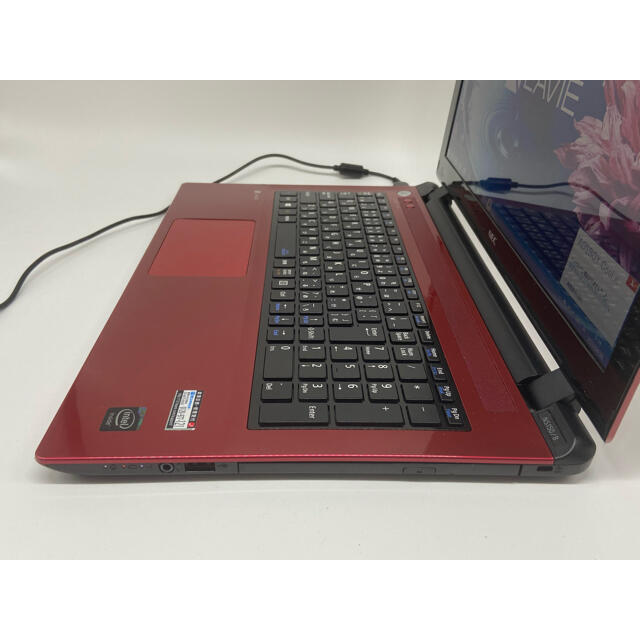 NEC(エヌイーシー)のHDD1TB Windows10 NEC ルミナスレッド ノートPC オフィス スマホ/家電/カメラのPC/タブレット(ノートPC)の商品写真