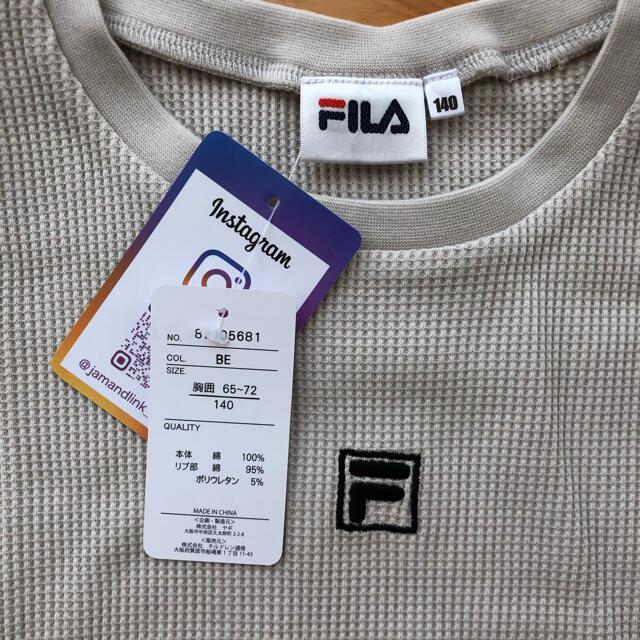 FILA(フィラ)の新品タグ付き FILA×JAM＆LINK ワッフル半袖Tシャツ キッズ/ベビー/マタニティのキッズ服男の子用(90cm~)(Tシャツ/カットソー)の商品写真