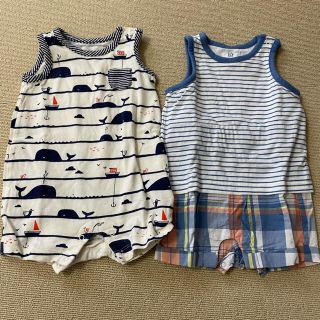 タンクトップロンパース  2枚セット  50cm  男の子  BABYGAP(ロンパース)