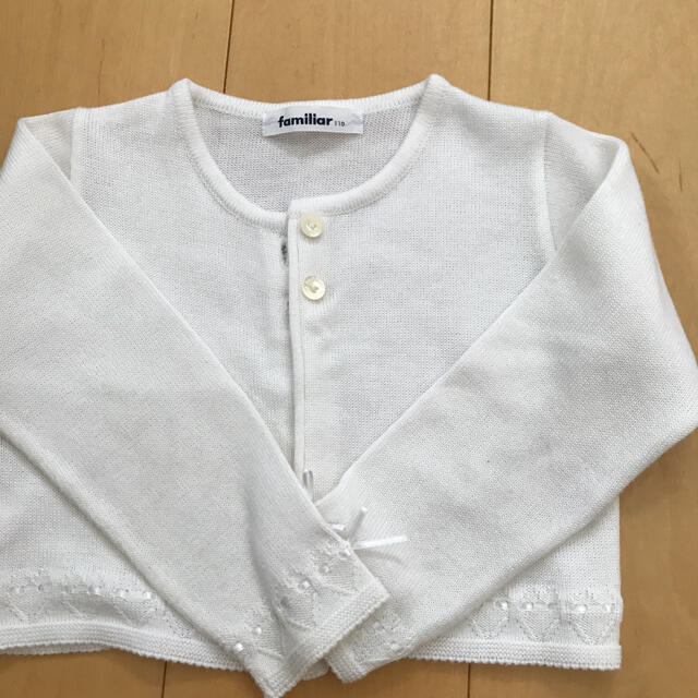 休日 女の子 100 トップス カーディガン ボレロ ショート丈 白 ファミリア mandhucollege.edu.mv